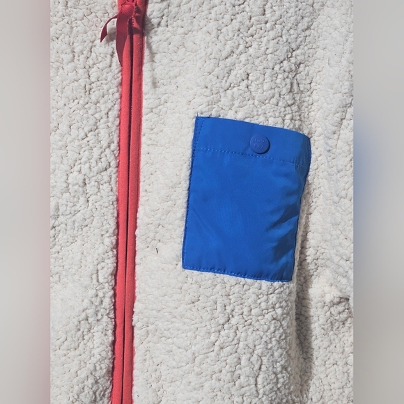 Cream Lego Sherpa Jacket with Red Trim and Blue Accents Kids - Picture 2 of 9